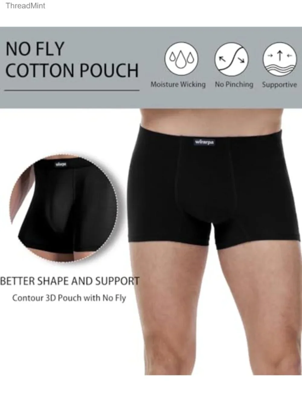 Men's Cotton Trunks Underwear Short Leg Boxer Briefs 4 Pack No Fly